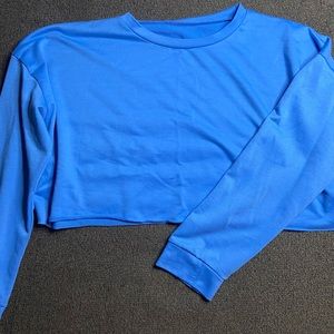 Blue Long Sleeve CropTop